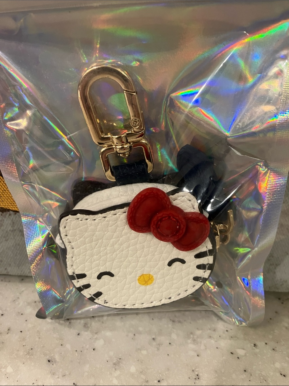 CHOOSE 1 Hello Kitty Keychain Bag Charm Zippered Pocket Silver, Black, White - Picture 5 of 5
